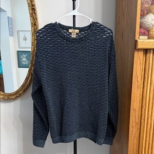Women's Navy Textured Crewneck Sweater
